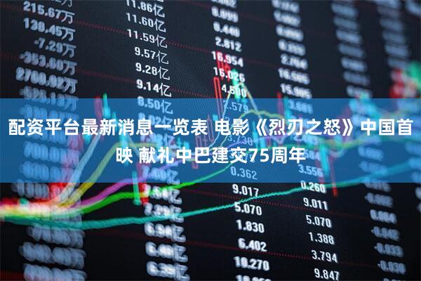 配资平台最新消息一览表 电影《烈刃之怒》中国首映 献礼中巴建交75周年